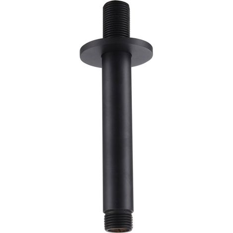 RAK Black 250mm Round Brass Ceiling Arm - RAKSHW0004B (1/2)
