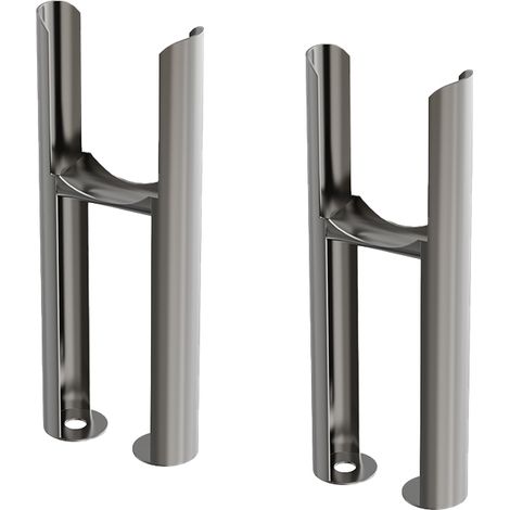 Floor Mounting Feet Support Legs Kit for 2 Column Traditional Radiator Raw Metal