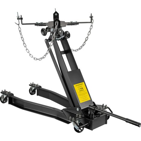 Wiltec Gato elevador caja de cambios hasta 1 t de capacidad de carga, gato de motor regulable en altura 180-790 mm, elevador caja de cambios, bloque de motor con ruedas