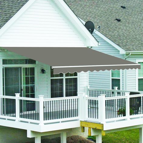 Greenbay 3 x 2.5m Manual Awning Garden Patio Canopy Sun Shade Shelter Retractable Grey (1/3)