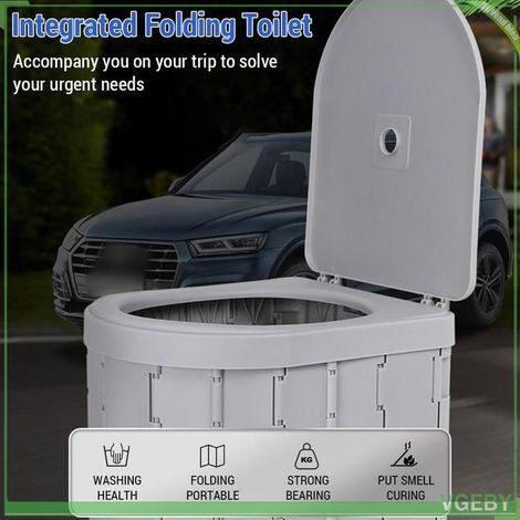 Toilette pliante portable - FAFEICY - Modèle camping voiture - ABS robuste - Anti-odeur - Capacité 150 kg (1/5)