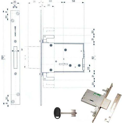 Serratura Infilare Ferro 40705 Mottura