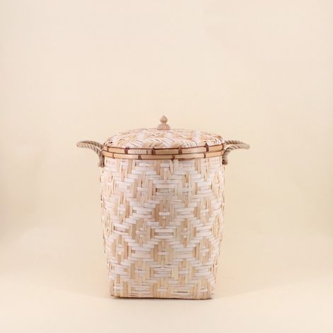 Panier en bambou avec couvercle 51cm (1/4)