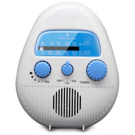 Ahlsen Duschradio, tragbares AM/FM-Duschradio, wasserdichtes Hänge-Duschradio, Lautstärke einstellbar, batteriebetriebenes Duschradio für Bad, Küche und Outdoor (1/5)