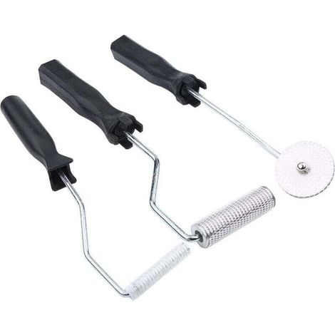 Rouleau Débulleur, 3pcs Rouleaux en Fibre de Verre Bubble Paddle Roller Bricolage Accessoire pour FRP Résine et Elimination de Bulle d’air (1/4)
