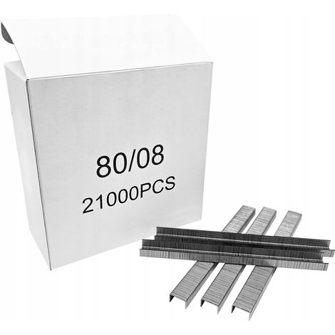 Agrafes Tapissier Type 80, 8 mm, 380 GA21 Takera, Lot De 21000 Pieces