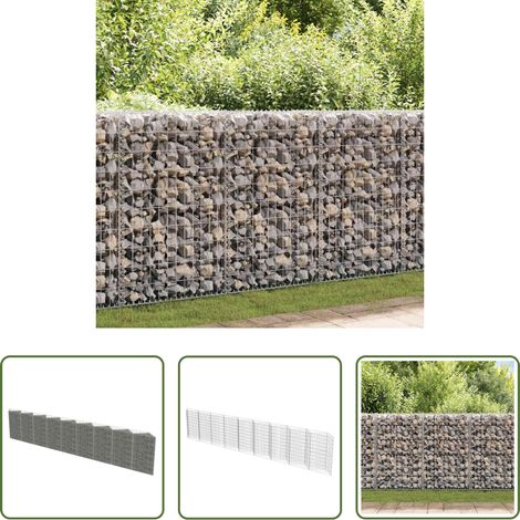 Steinkorb - Gabionenwand Verzinkter Stahl 630×30×100 cm (1/5)