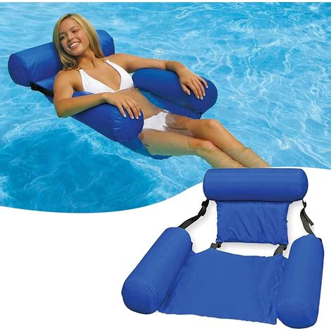 QAZQA Hamac Floattant, Hamacs d'eau, Hamac Piscine lit Flottant canapé à Eau Multi Usage Flottantes Hamac Portable Pliable Flotteur Ultraléger Adultes Enfants Plage Extérieur Lounger, Blu