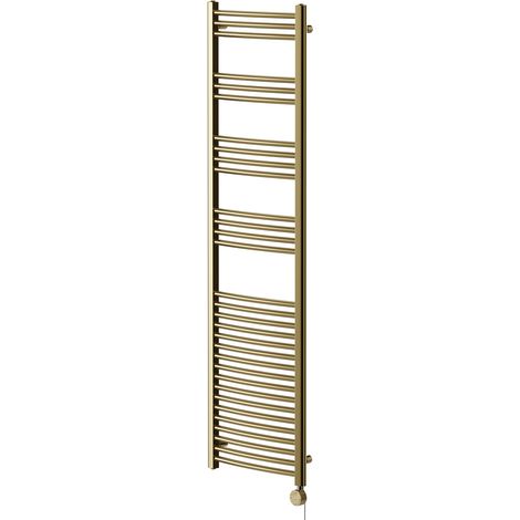 Marco Colore Brushed Brass 1800mm x 500mm Curved Digital Thermostatic Electric Heated Towel Rail (1/5)