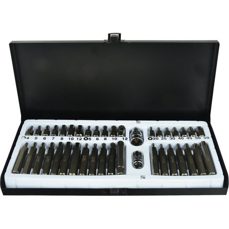 Juego de llaves Torx CRV, 40 piezas, caja metálica (10) (1/5)
