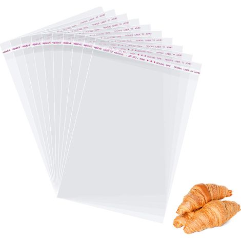 Sachet Cellophane Refermable - 200 Pièces - OPP Transparent - Pour Emballage Alimentaire Confiserie Pâtisserie Artisanat - 15 x 20 cm (1/5)