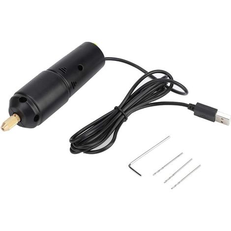 Mini trapani, DC 5V, trapano USB portatile con 3 punte, per lavori creativi, utensili rotanti per legno, plastica, carta (1/5)