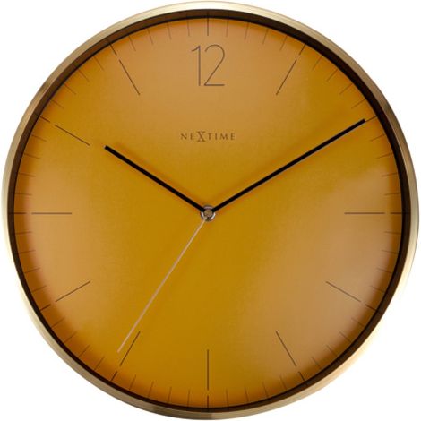 NeXtime wanduhr Essential Gold 34 cm Glas gold/orange