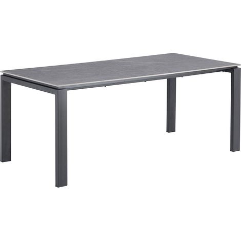 Tavolo da pranzo per 8 persone collezione ATHENA. Lunghezza 180cm con piano di 12mm in pietra grigia effetto cemento. (1/5)