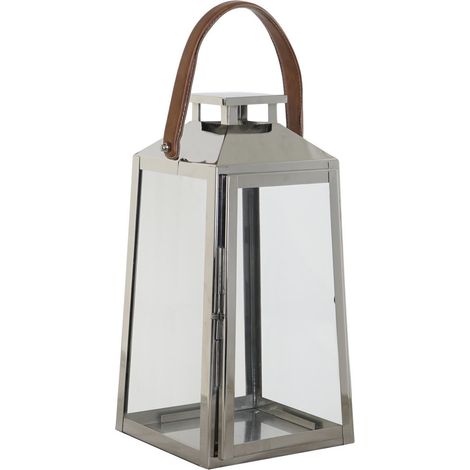 Farola Acero Cristal 20X20X40 Cromado Plateado (1/5)