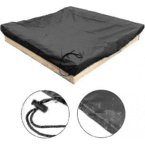 Bâche de protection pour bac à sable avec cordon de serrage, imperméable et anti-poussière, carrée, pour jeux d'extérieur, bleue, 120 x 120 cm