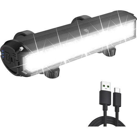 APEX Lumiere Velo Avant, 2300 lumens Lampe Velo LED puissantes 4 Modes Lampe Vélo 6600mah Rechargeable USB Étanche IPX5 Lumière Avant (1/5)