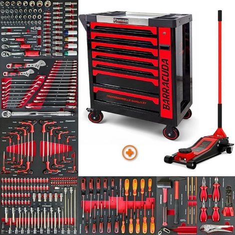 Carro de taller - BARRACUDA TOOLS - CUDA Max XXL - 8 cajones - Gato hidráulico 4T - Rojo (1/4)