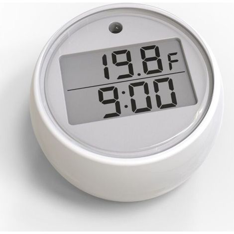 Miniaturthermometer für kalte Badezimmer mit Uhr, wasserdichtes elektronisches Poolthermometer mit automatischem Timer und Temperaturalarm von ALOVEZ (1/5)