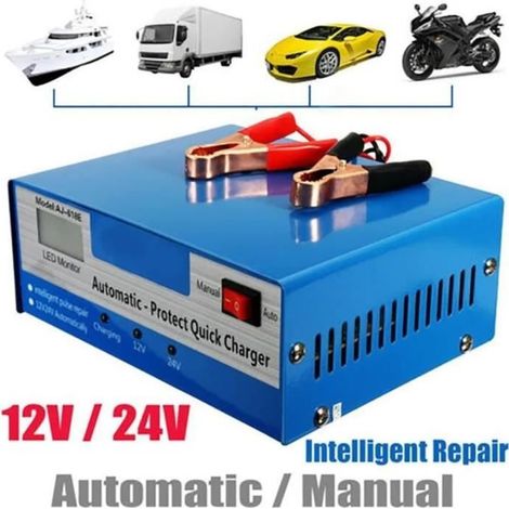 Chargeur de batterie de voiture - FOLAYA - 12V-24V - Intelligent - 10A - Automatique-Ywey (1/4)