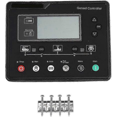 Contrôleur de groupe électrogène AMF 6120U, écran LCD, démarrage automatique, boîtier de commande ATS, panneau de charge des bornes, alternateur, pièce 6120 (1/5)