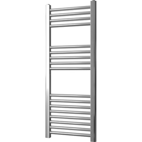 Greened House 400mm wide x 1000mm high Chrome Flat Central Heating Towel Rail Designer Straight Towel radiator