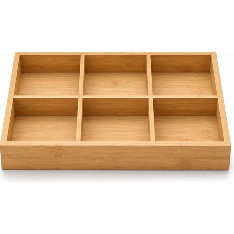 Bamboo Divided Serving Tray 6 Compartments for Aperitifs 33x22 cm (1/5)