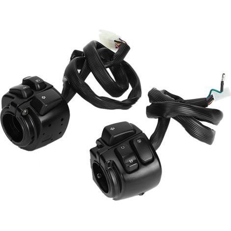 Motorrad-Lenkerschalter, 2-teilig, für Ober- und Unterlenker, mit Kabelbaum, schwarz (1/5)
