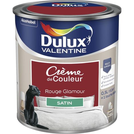 [PROMO] Peinture Crème De Couleur Satin Rouge Glamour 0,5 L - Dulux Valentine
