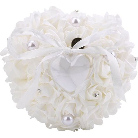 Coussin d'oreiller en forme de cœur, boîte-cadeau de bijoux de mariage romantique pour des Occasions spécial (1/5)