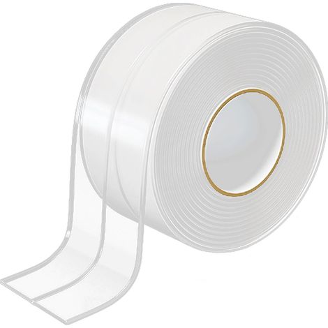 Nastro sigillante, impermeabile, autoadesivo, trasparente, nastro sigillante in PVC, inclusa spatola, autoadesivo, impermeabile, nastro sigillante, resistente alla muffa, adatto per giunti in bagni, c (1/5)