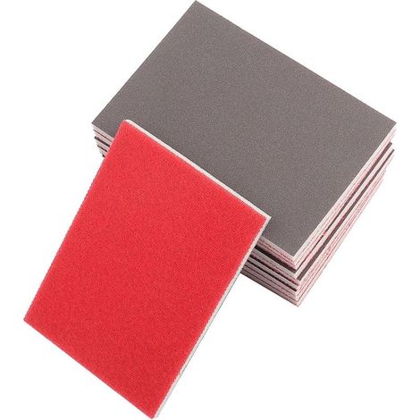 10 Pièces Papier De Verre éponge Carré, Grain 240 Papier Abrasif De Polissage Fin Bloc De Sable En Mousse Souple(240) (1/5)
