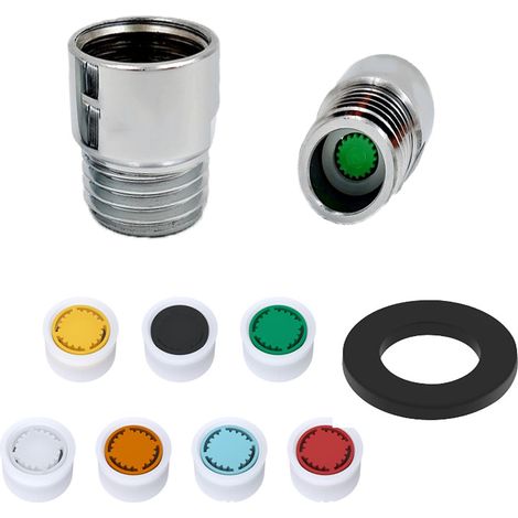 Lot de 7 réducteurs de débit de douche - Adaptateur économiseur de débit d'eau - Réducteur de débit de 1,2 cm - Valve de contrôle pour pommeau de douche fixe - 1,2/1,5/1,8/2/2,2/2,5 GPM. (1/5)