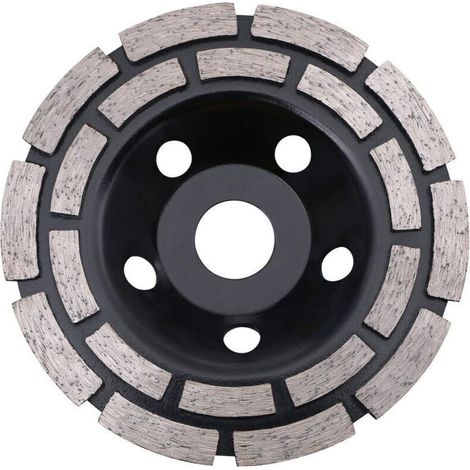 Ulisem Disque diamanté pour ponçage du béton, 125 x 22,2 mm, double rangée, meule diamantée universelle pour ponçage du béton, de la pierre, du granit, de la chape, de la maçonnerie, usage universel