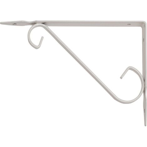 Support D'étagère Support D'étagère En Fer Forgé 14,5x11cm Blanc