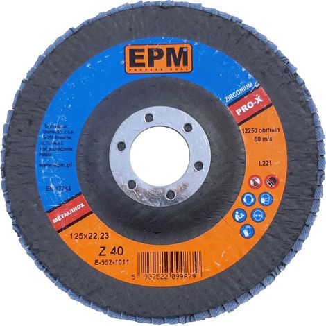 Carta abrasiva lamellare in zirconio EPM PRO-X, grana 80, 125 mm - E-552-1013 (1/2)