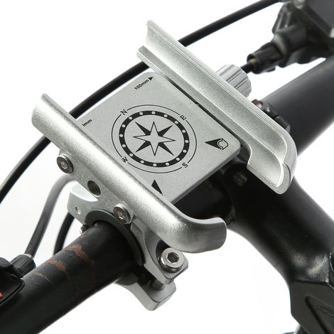 GUB-P40 Handyhalterung mit 360 Grad verstellbarer Halterung für Motorrad, Fahrrad und Roller (Silber) (1/5)