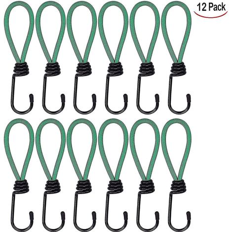 Set mit 12 Haken-Gummiseilen, elastische Gummiseile für Campingplanen
