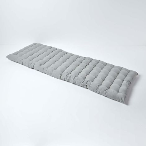 HOMESCAPES Grey Bench Cushion, Three Seater (1/5)