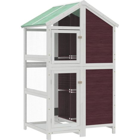 Maison à oiseaux moka 97x81x152 cm bois massif de pin (1/5)