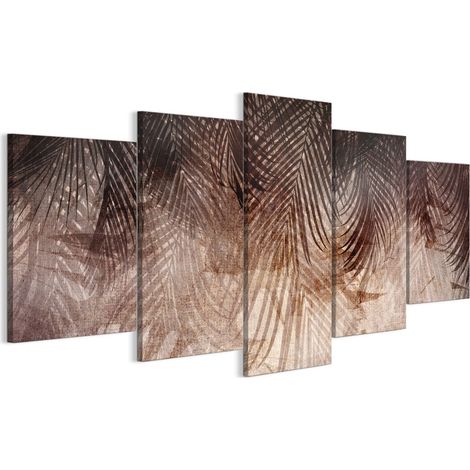 Quadro su tela italiana 100 x 50 cm pentattico - stile boho - natura Quadro su tela italiana 200 x 100 cm pentattico - stile boho - natura (1/5)