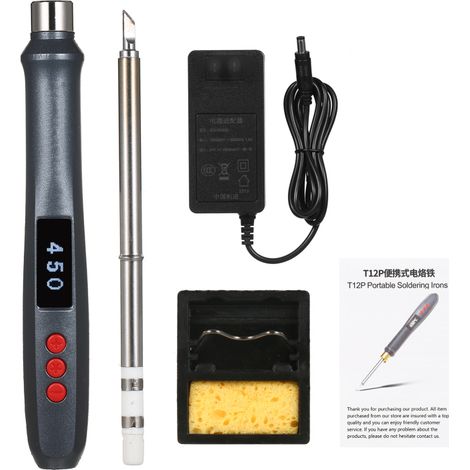 Soldador digital ajustable de 72 W, estación de soldadura T12P SH72 (enchufe europeo, 100–240 V).