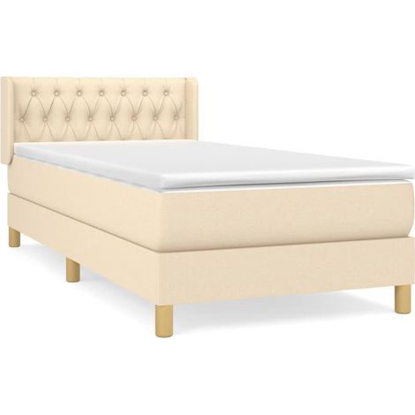 Maison Exclusive - Boxspringbett mit Matratze Creme 90x190 cm Sto