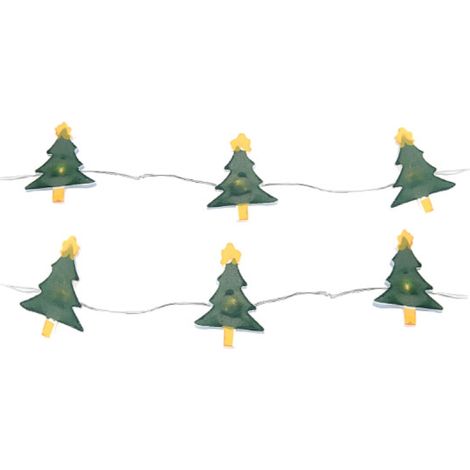 Feste, batteriebetriebene Girlande, 20 dekorative LEDs, Weihnachtsmotive, 1,05 m, verschiedene Farben/Modelle (1/2)