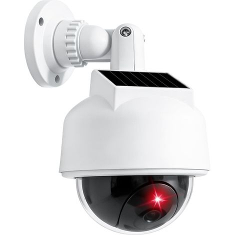 Caméra factice à batterie solaire, dôme factice simulé avec objectif, lumière LED clignotante, étanche pour jardin, ouverture de porte, couloir, intérieur et extérieur (1/5)