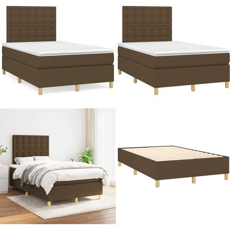 Boxspringbett mit Matratze Dunkelbraun 120x190 cm Stoff - Boxspringbett - Doppelbett - Bettenrahmen - Matratze - Nachttisch - Home & Living (1/5)