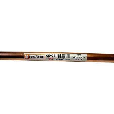 Tube Cuivre Barre 14x1mm 2m Cuivre Recuit, 14x1mm, 2 Mètres - Electraline (1/3)