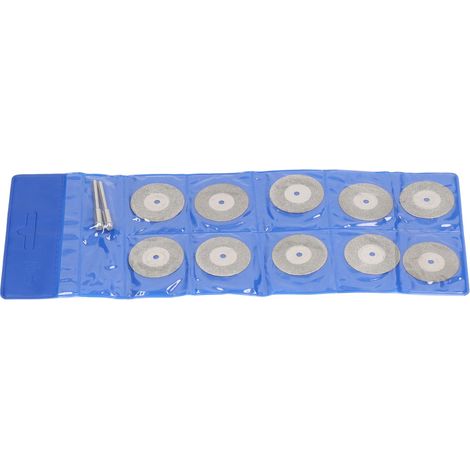 Lot de 10 disques de coupe diamantés fins avec tige, meule de ponçage ronde pour bois, métal et pierre, 30 mm / 1,2 po (1/5)