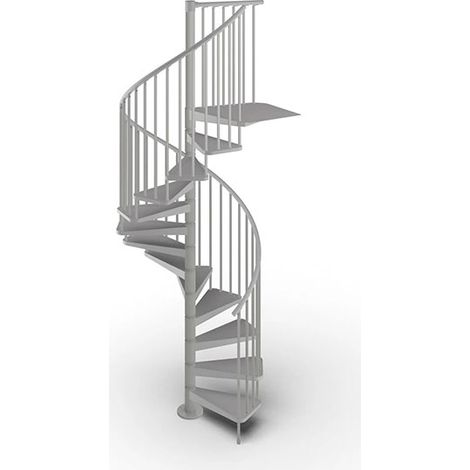 Metall Spindeltreppe mit 10 stufenanzahl - Zu erreichend Höhe 2.10 à 2.30m - Durchmesser 120cm - Blanc - GAMIA120/GG-10
