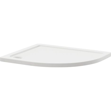 Pearlstone Slip Resistant 900mm x 760mm x 40mm Right Hand Offset Quadrant Shower Tray (1/4)